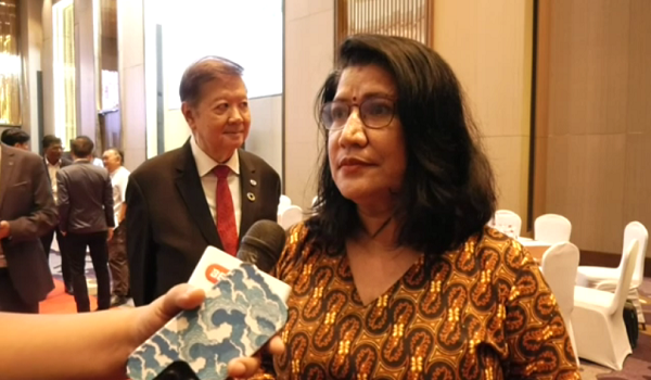 Timbalan Menteri Perpaduan Negara, Saraswathy Kandasami ditemui pemberita selepas Forum Perpaduan Nasional 2025